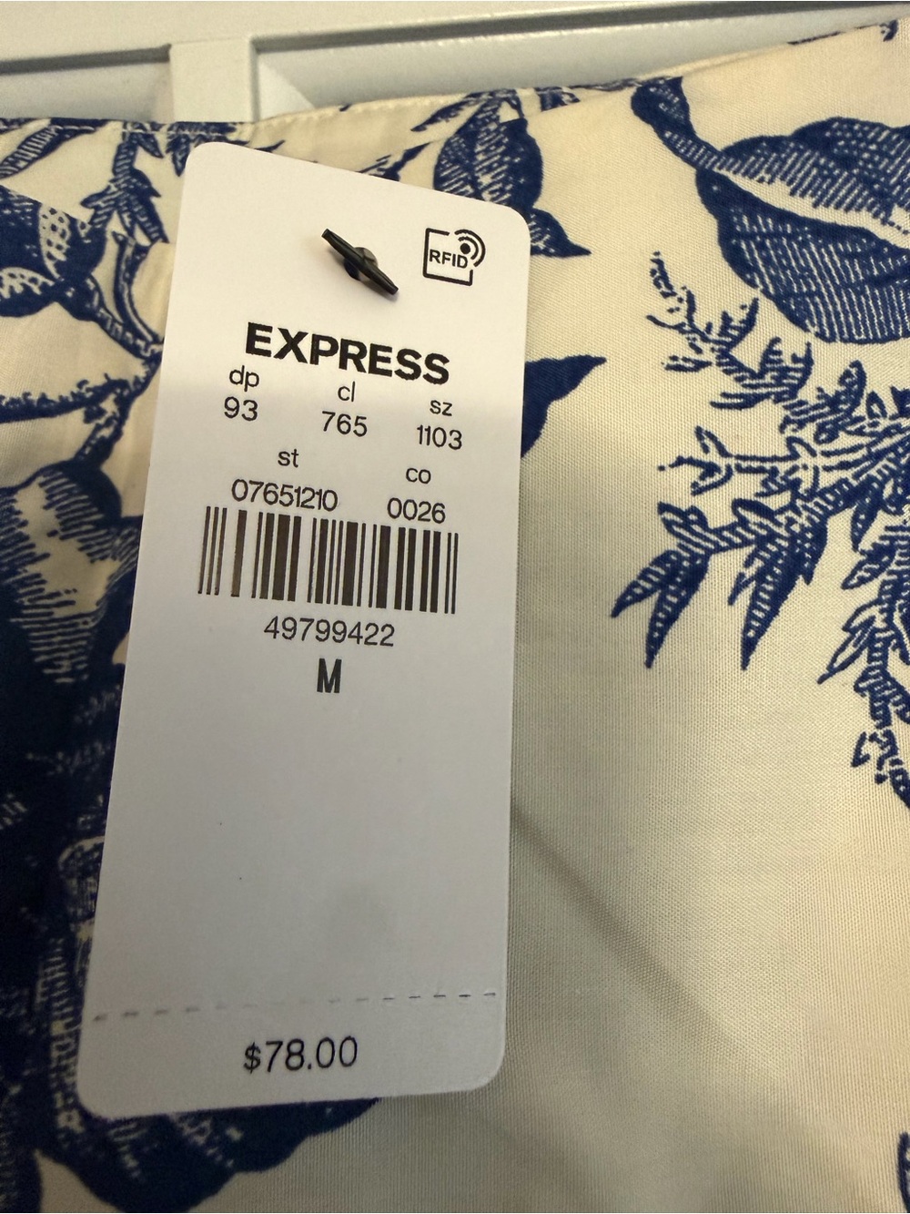 Express White Maxi Skirt with Blue Floral Print - Picture 7 of 8